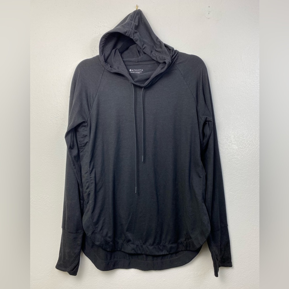 Athleta Hoodie Black Athleisure Pullover Athletic Long Sleeve‎ women’s Medium